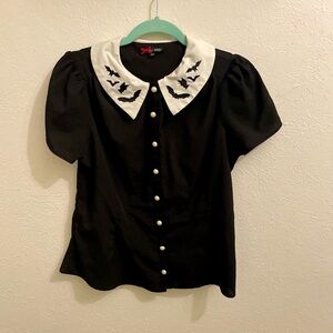 Hell Bunny Bat Collar Blouse